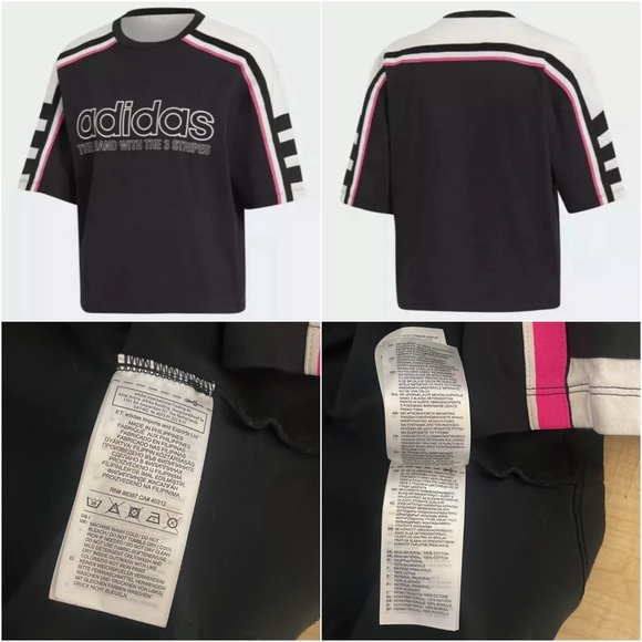 ADIDAS The OG Tee DH4183 Black Ivory Pink Crew Neck Short Sleeve Top $40 VGUC XL - Picture 8 of 15